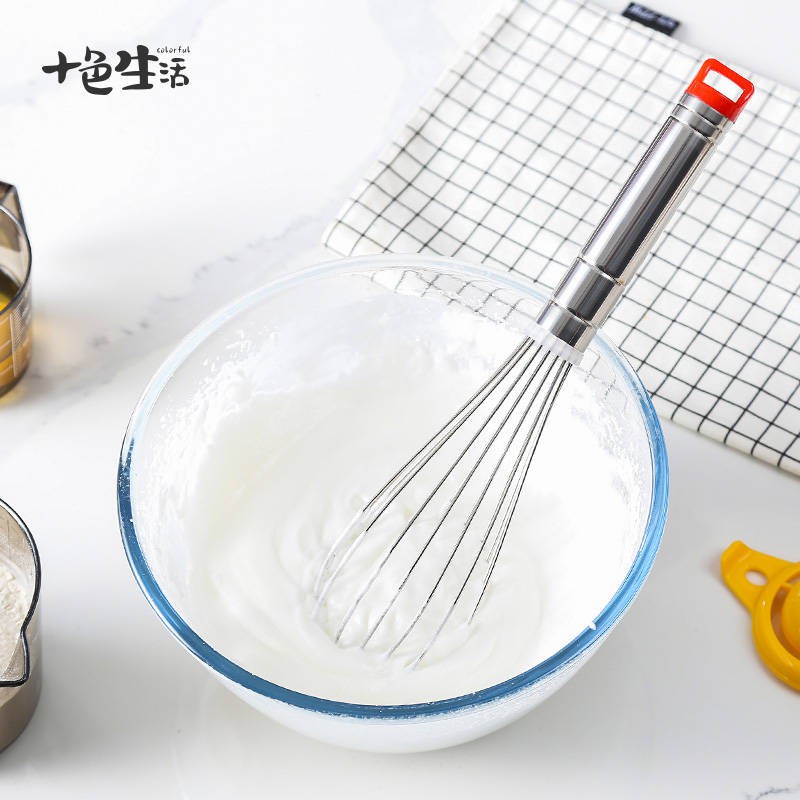 304 Thép không gỉ Hướng dẫn sử dụng Eggbeater Gửi kem trứng nhỏ khuấy thanh dụng cụ làm bánh