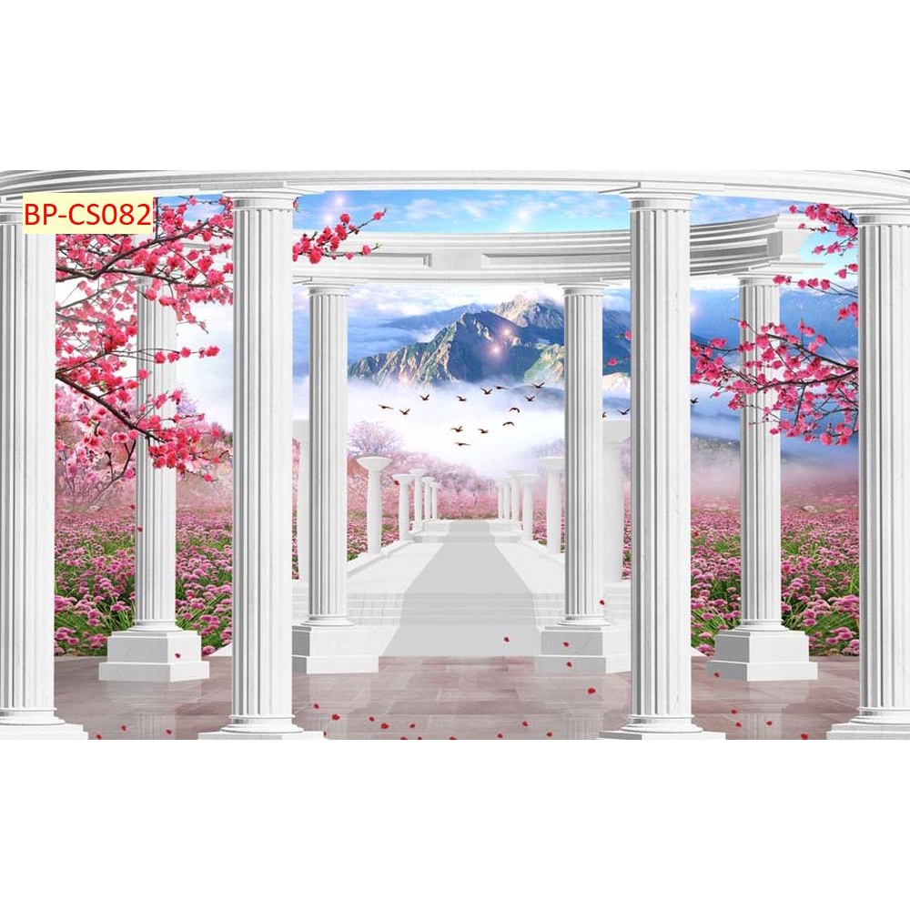 Tranh dán tường cửa sổ phong cảnh tưới mới