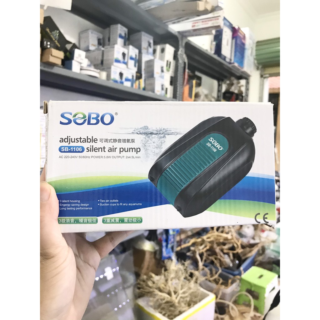Máy Sủi Siêu Êm SOBO 1106 (tặng kèm 2m dây sủi và 2 quả sủi)