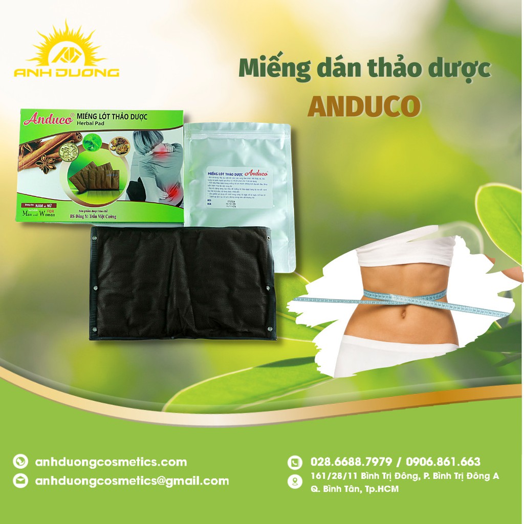 Miếng lót thảo dược thiên nhiên Anduco giúp giảm đau lưng, đánh tan mỡ bụng, eo, đùi cho phụ nữ sau sinh hiệu quả nhất