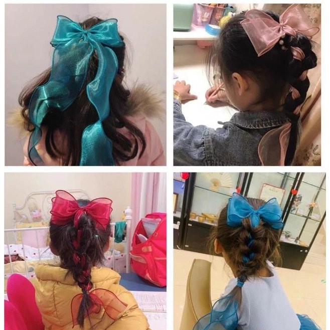 Cài tóc nơ bướm VOAN ĐUÔI TIÊN CÁ phụ kiện cài tóc nữ tiểu thư công chúa quà tặng xinh xắn