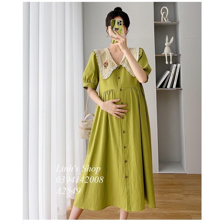 Váy Bầu Đầm Bầu Sơ Mi Hè A2549