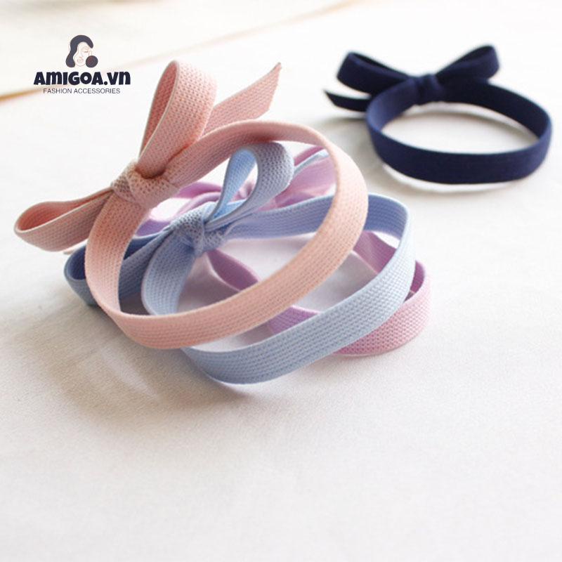 Dây Cột Tóc Cao Su Thắt Nơ Đơn Giản Thời Trang Cho Nữ