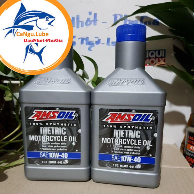 [DauNhot-PhuGia] Nhớt Amsoil 10W40 Metric dành cho xe số/ xe côn tay, thành phần 100%  dầu nhớt tổng hợp AMSOIL METRIC