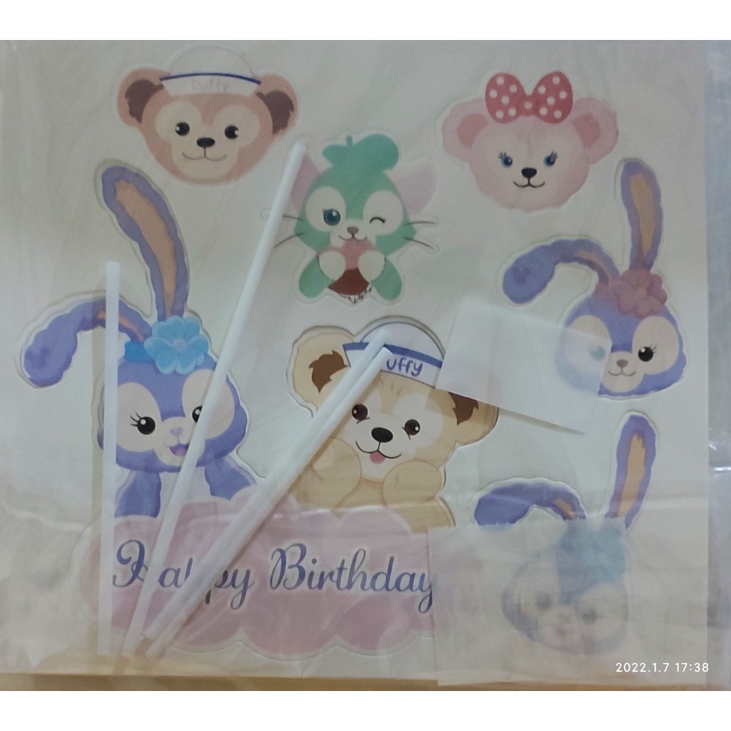 Set cắm giấy thỏ con trang trí bánh kem sinh nhật