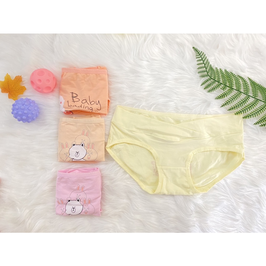Quần lót bầu cạp chéo MS Mombaby in hình FREESIZE 45-60KG