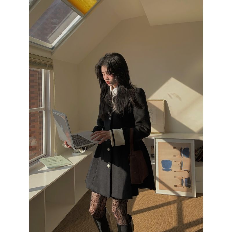 Áo Sơ Mi Len Ôm Eo Phong Cách Anh Quốc Thời Trang Mùa Xuân Cho Nữ