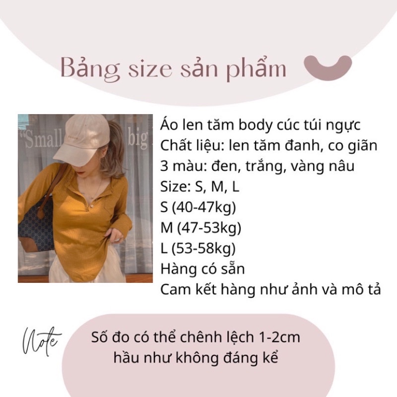 [Sẵn] Áo len tăm body cúc túi ngực, áo len mỏng dài tay ôm dáng | BigBuy360 - bigbuy360.vn