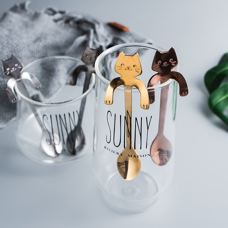 Muỗng cà phê inox cán hình mèo