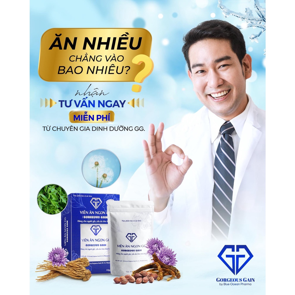 [hot sale]Viên ăn ngon GG- Gorgeous Gain giúp ăn ngon, tăng cân bền vững - Vũ Ngọc Bích