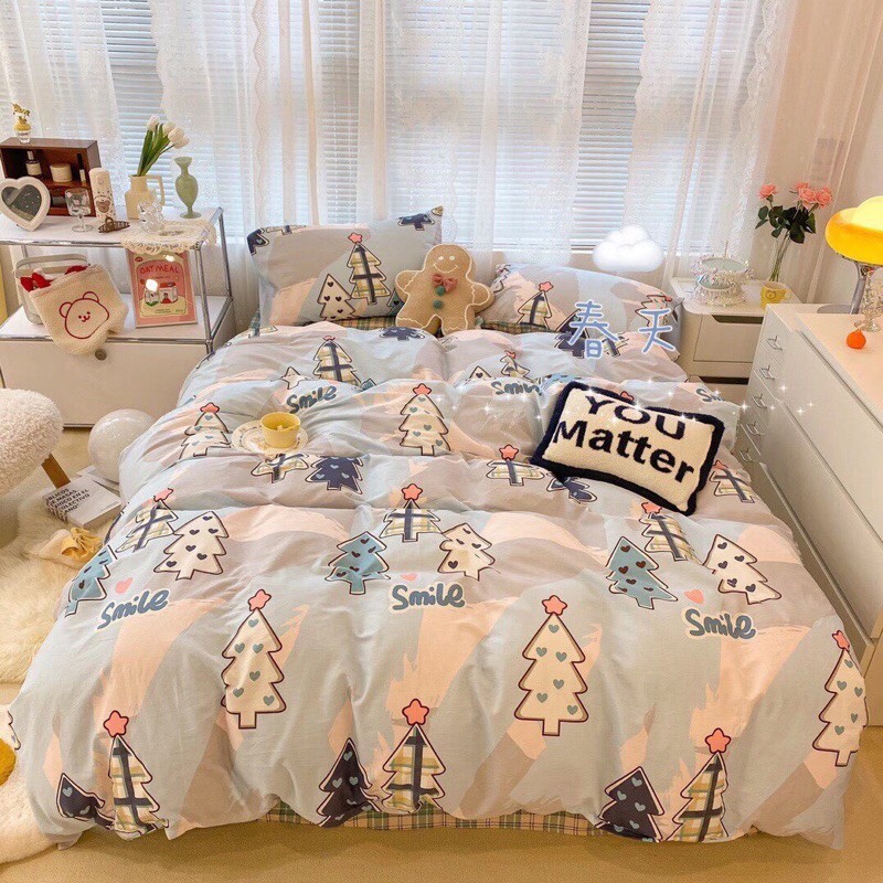 Bộ Chăn Ga Gối Cotton Living - 100% Cotton Hoạ Tiết Con Vật Ngộ Nghĩnh Cho Bé