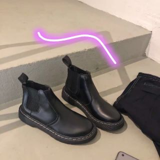 (Order) GIÀY BOOTS DA TRƠN CỔ CAO ĐẾ THẤP