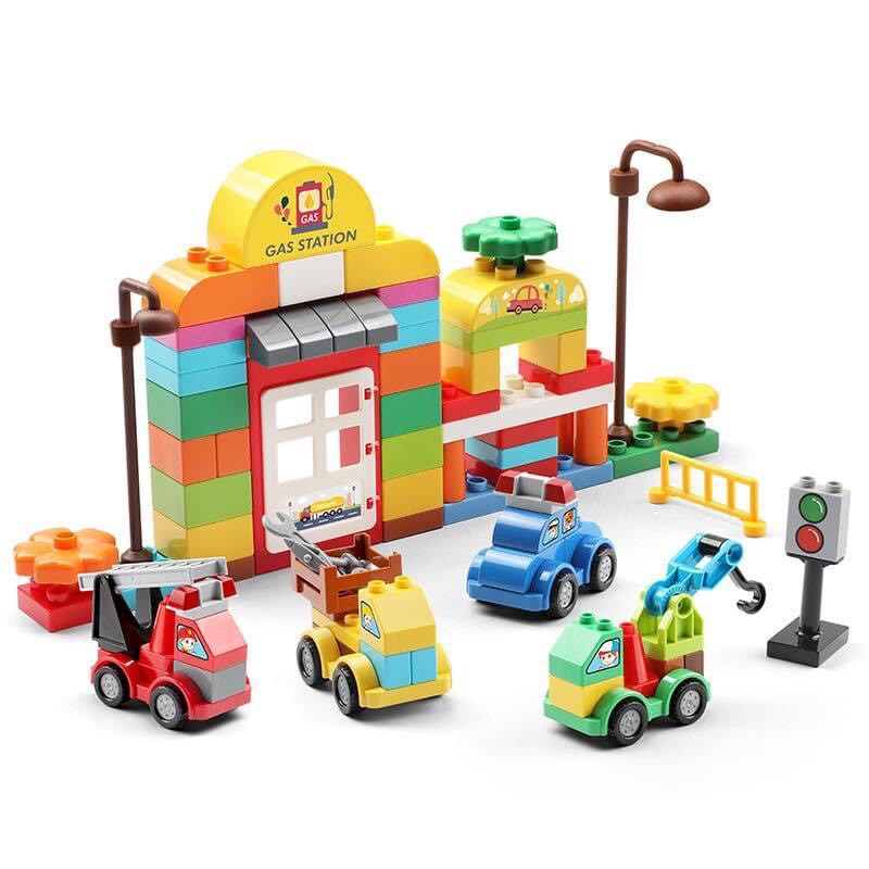 Đồ chơi ghép hình Feelo cho bé - Lego Nhà ga 105 chi tiết + 2 đế