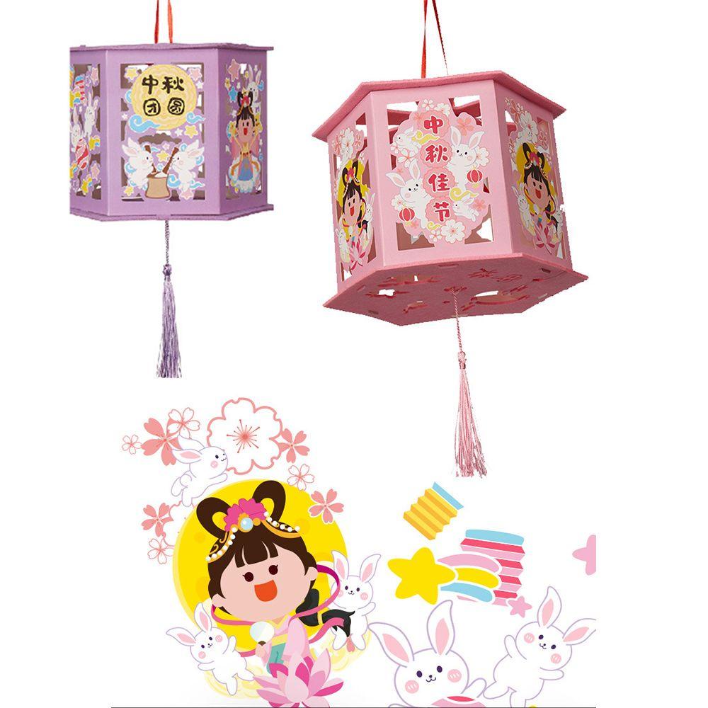 Lồng Đèn Giấy Họa Tiết Hoạt Hình Trung Hoa Cổ Điển DIY Cho Bé