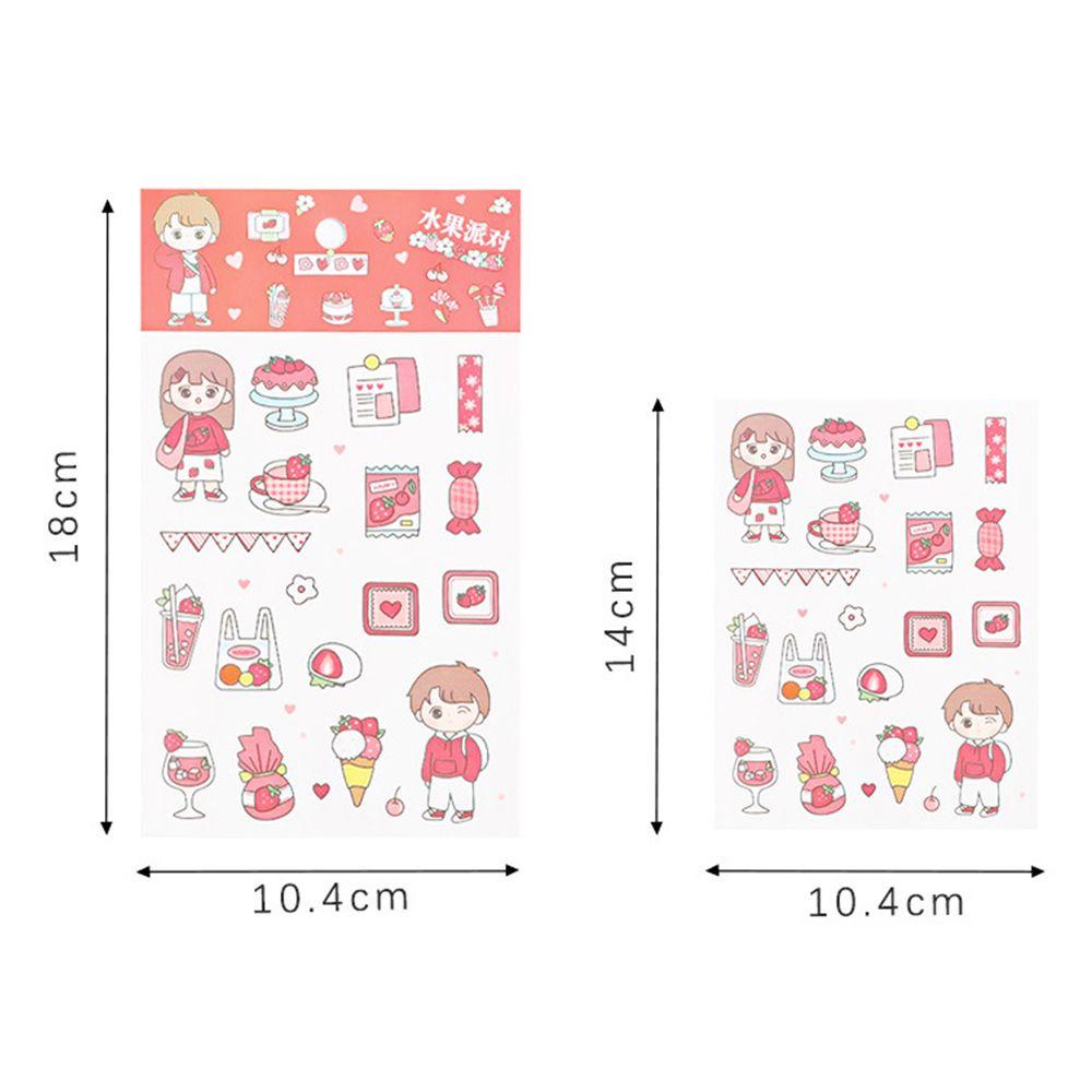 Bộ 4 Miếng Dán Hình Trái Cây Dễ Thương Trang Trí Sổ Tay / Nhật Ký / Trường Học DIY