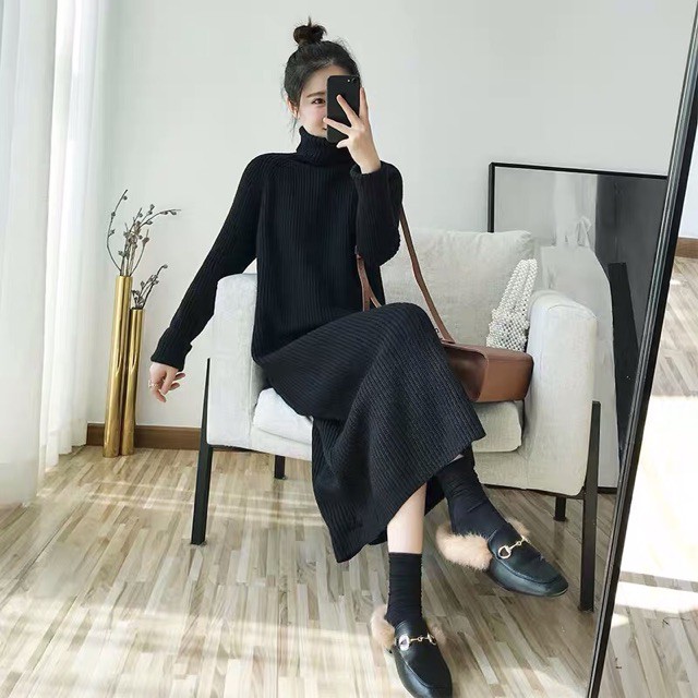 (HÀNG ORDER) Váy len suông cổ lọ dáng dài GNCM | BigBuy360 - bigbuy360.vn