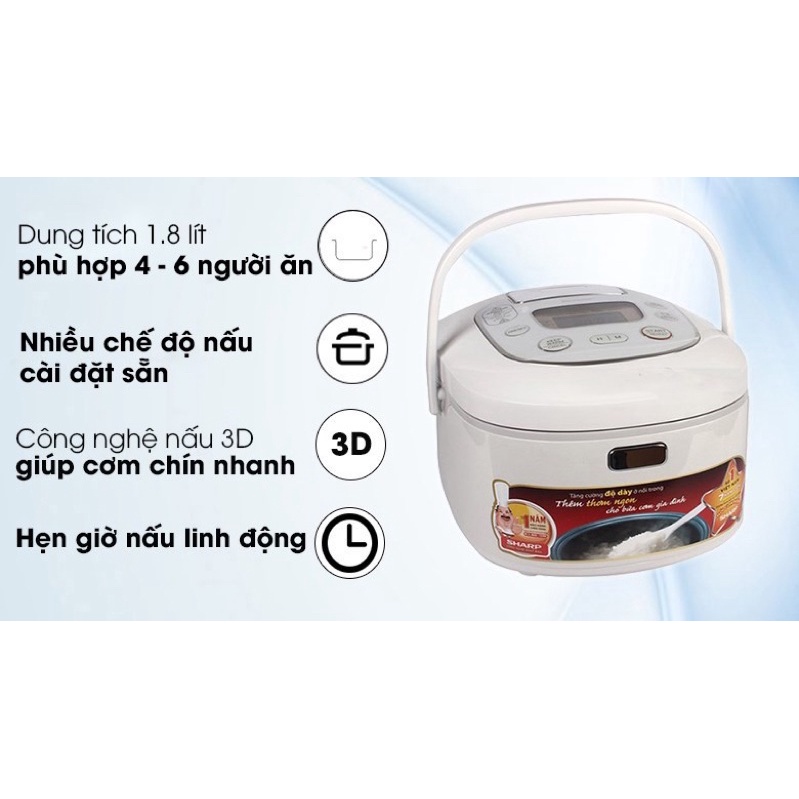 Nồi cơm điện cao cấp shapr (KS-TH18)