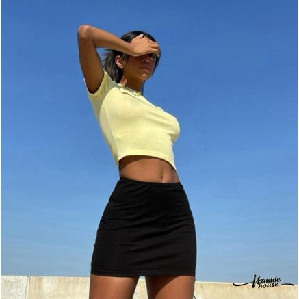 Hannie-Women´s High Waist Stretch Spring Summer Mini Skirt