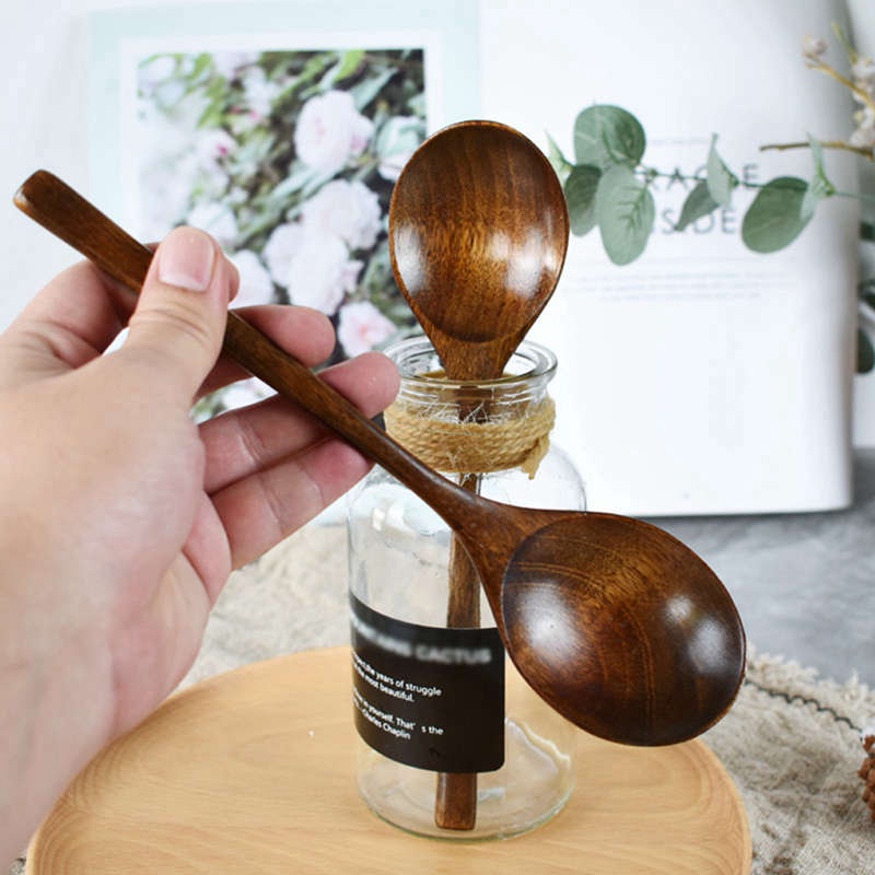 Muỗng Gỗ Cán Dài Phong Cách Nhật Bản