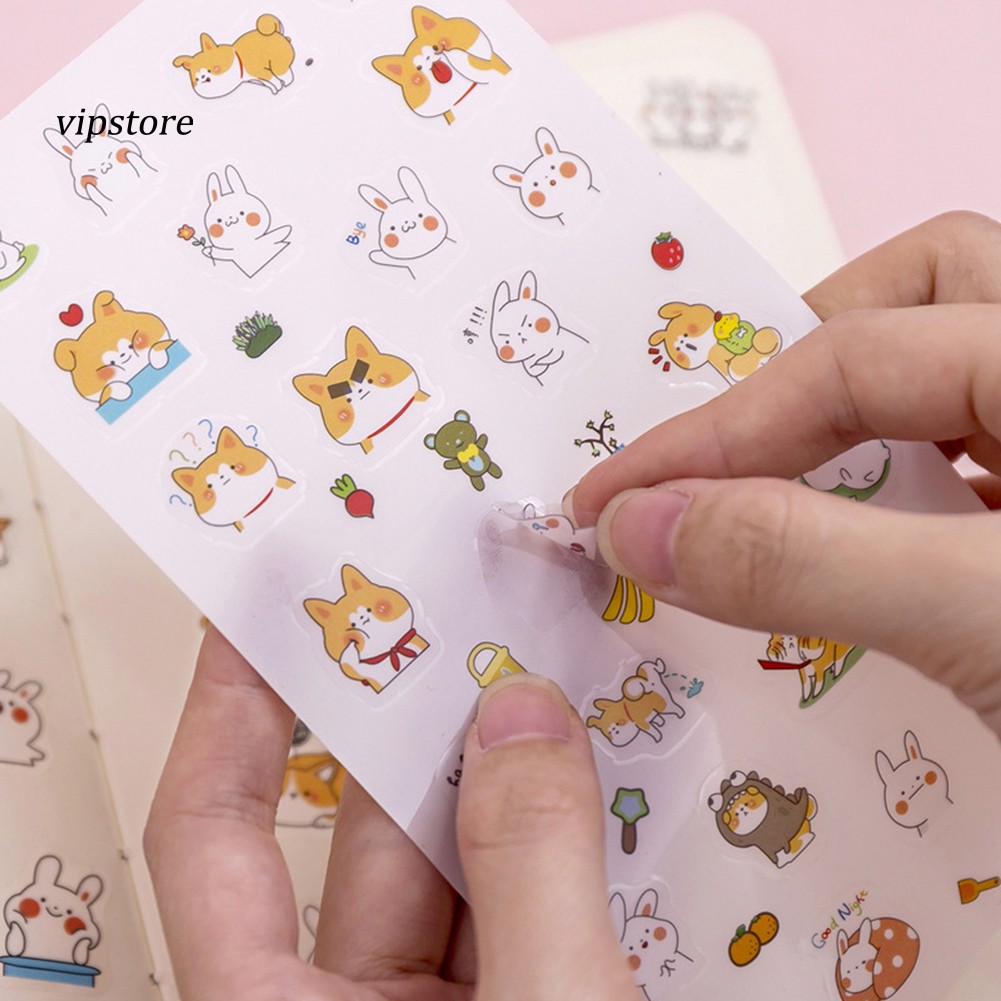 Set 6 Sticker dán trang trí cho album ảnh sách và tường họa tiết trẻ em và chó hoạt hình