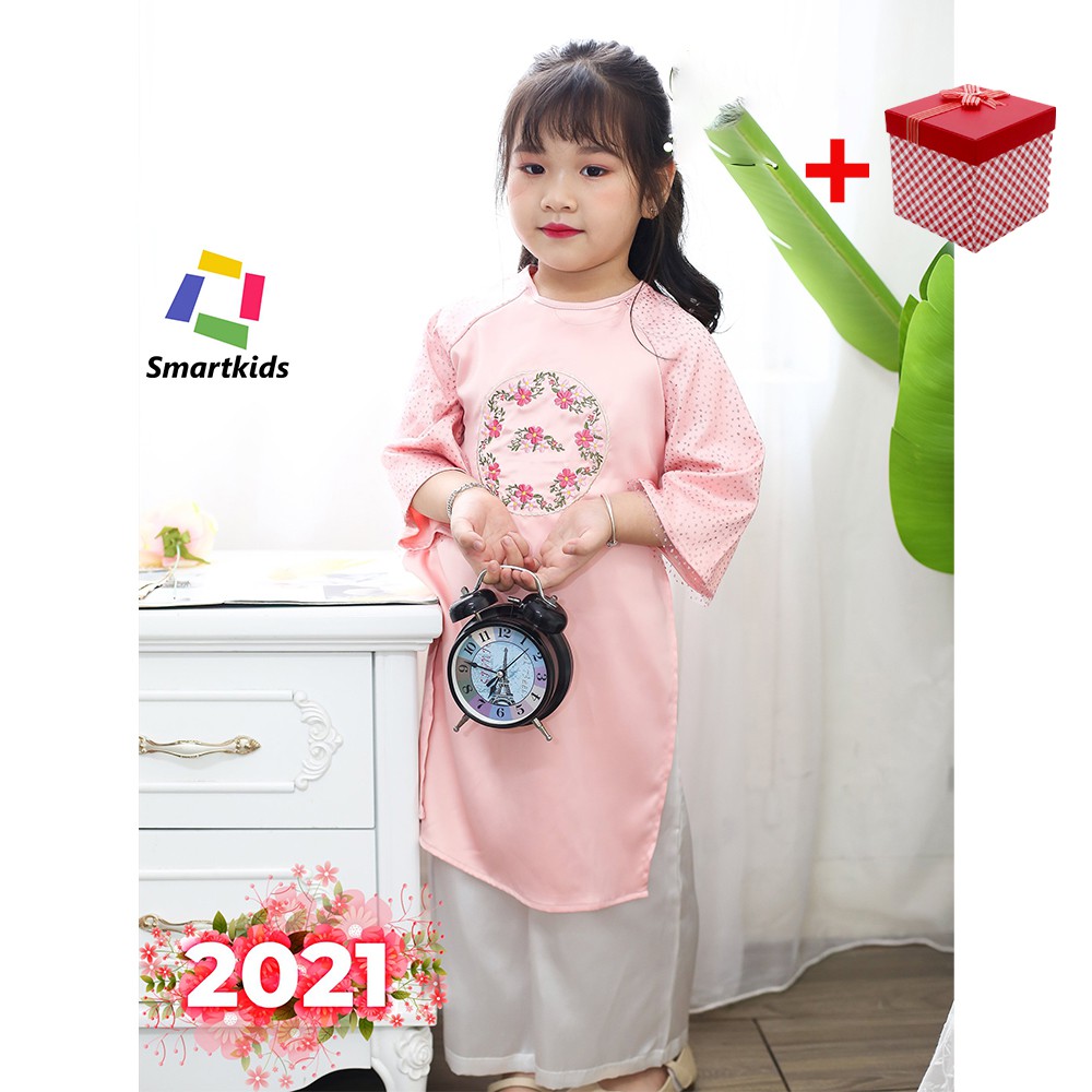 Áo dài cho bé gái, Áo dài cách tân Chị em Smartkids S877