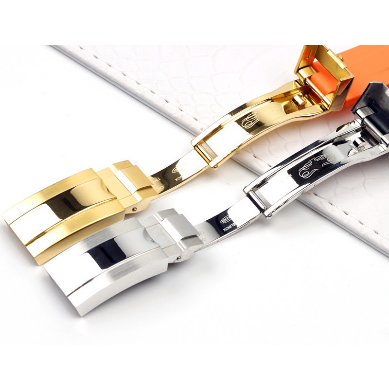 Dây Đeo Đồng Hồ Bằng Cao Su Silicon Màu Đen 20mm Chống Nước Kèm Khóa Cho Rolex