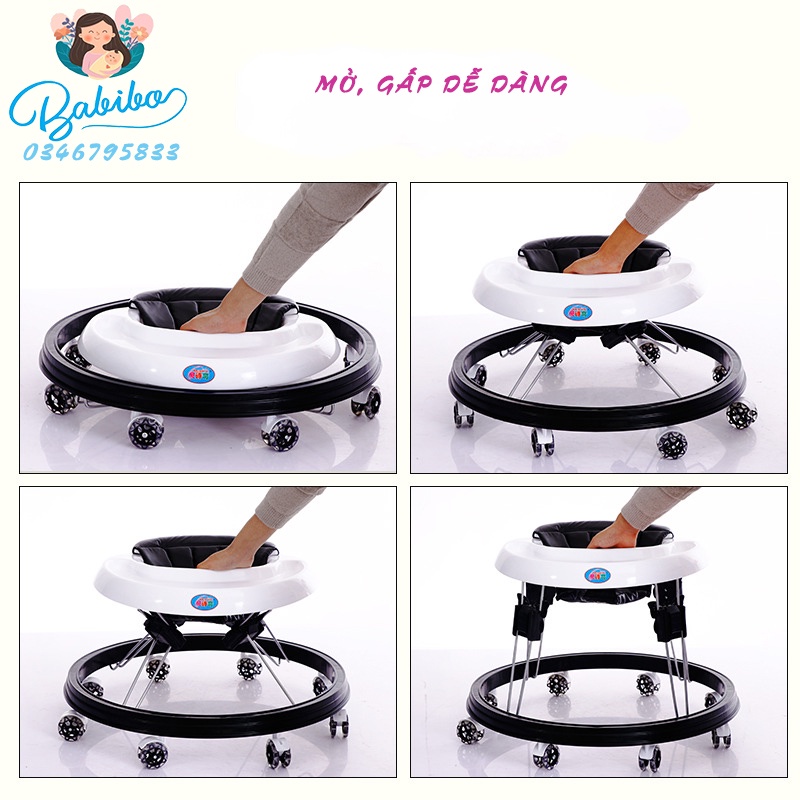 Xe tròn tập đi cho bé, xe tròn gấp gọn cho bé BABIBI.KIDS