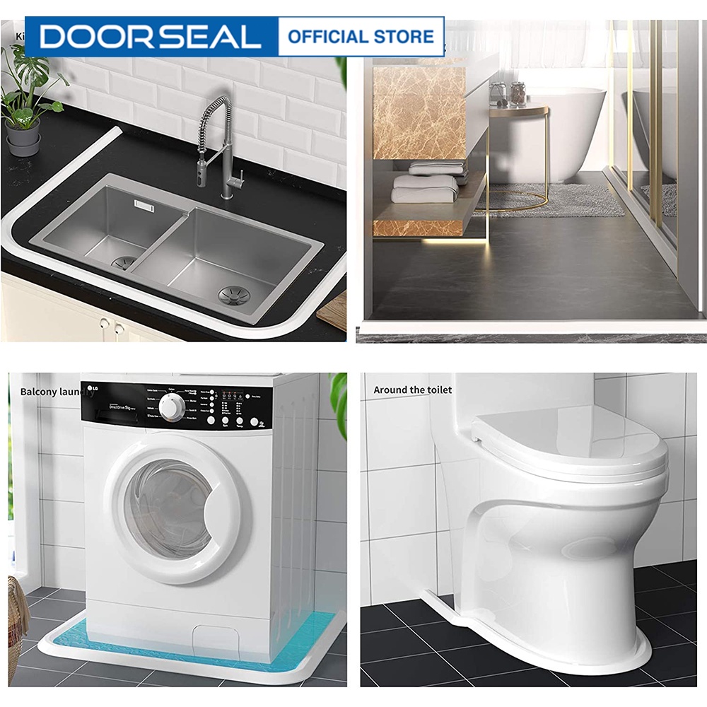 Dải Silicone Chặn Nước Chống Tràn Trong Nhà Tắm, Bồn Rửa...(Cắt liền theo mét) | Dooseal