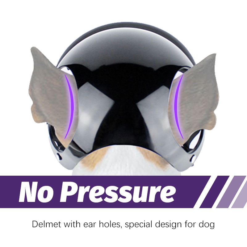 HamshMoc Mũ bảo hiểm cứng chống mưa nắng có dây đeo tai điều chỉnh cỡ nhỏ/vừa cho cún cưng đi xe máy