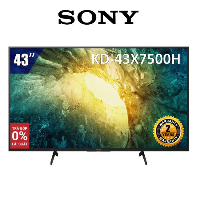 Android Tivi Sony 43 inch 4K UHD KD-43X7500H (Model 2020) - Hàng Chính Hãng