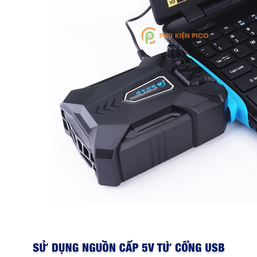 Quạt tản nhiệt laptop Coolcold ICE TROLL V3 - Quạt hút gió tản nhiệt máy tính xách tay gaming làm mát cực mạnh