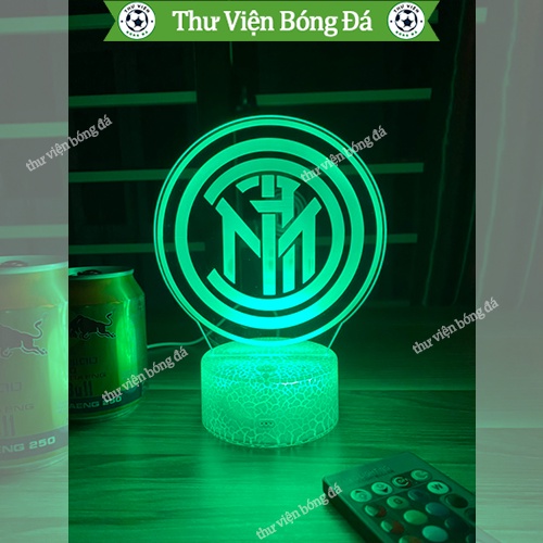 Đèn 3D Inter Milan, Đèn Ngủ Logo Áo Inter Milan Có Đế Pha Lê Kèm Điều Khiển Từ Xa – Đồ Inter Milan