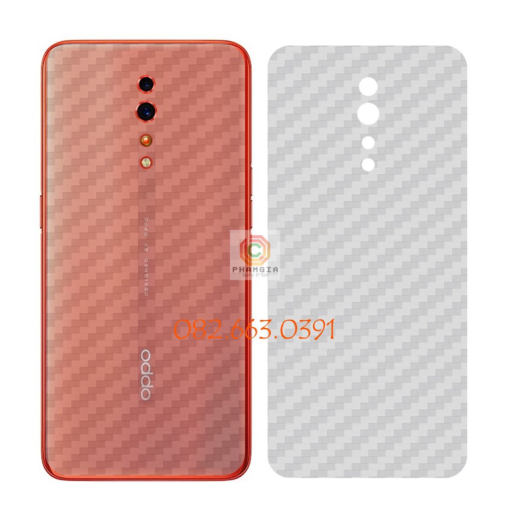 Miếng dán mặt lưng skin carbon OPPO RENO/ RENO Z/ A5s/ A7