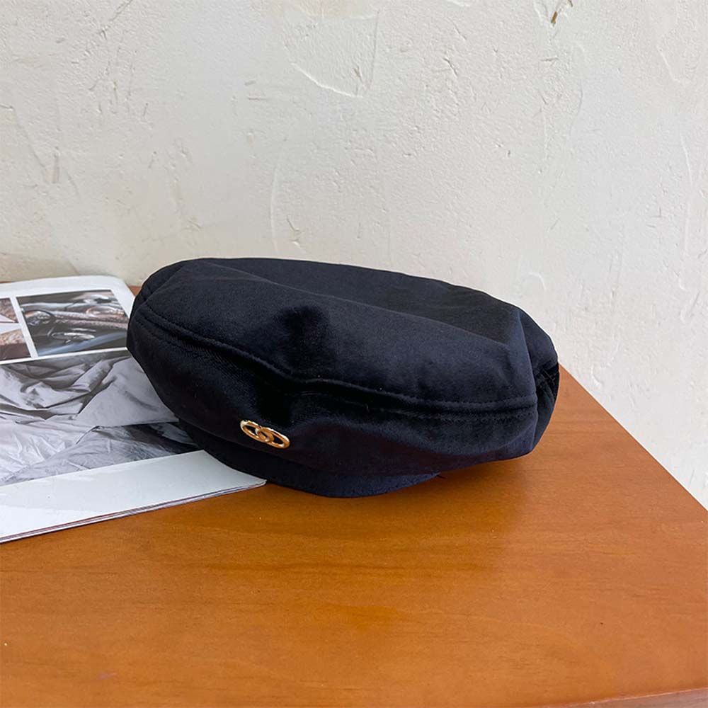 Mũ beret vải nhung màu trơn phong cách Hàn Quốc đơn giản thời trang thu đông cho nữ