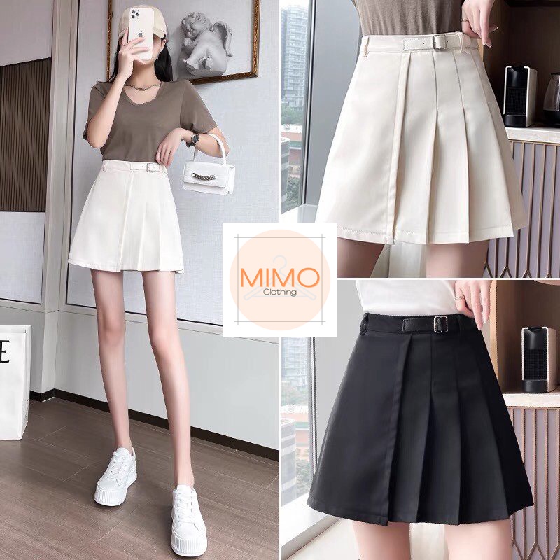 CHÂN VÁY XẾP LY NGẮN QUỐC DÂN dáng chữ A lưng cao phong cách tennis