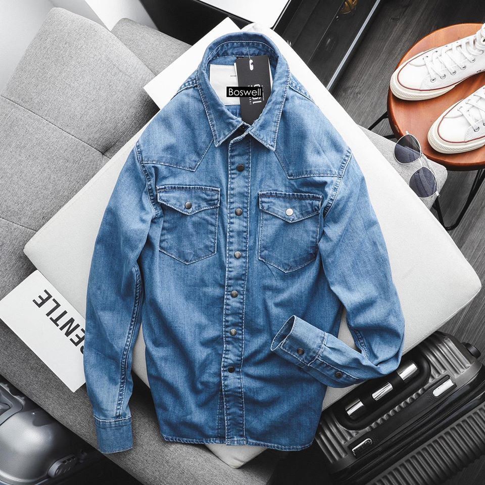 Áo sơ mi bò dài ty nam  Boswell