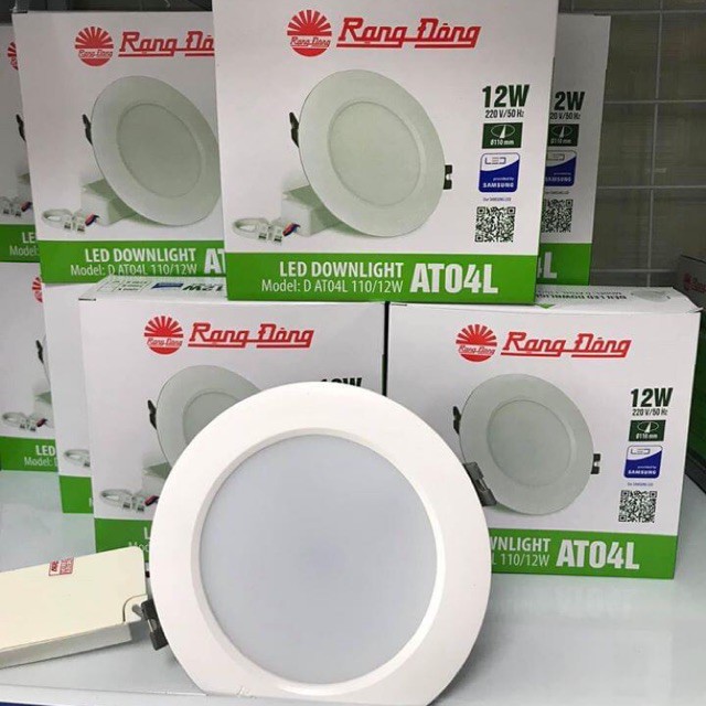 [Siêu Rẻ] - Đèn Led âm trần downlight Rạng Đông 12w Ánh Sáng Trắng - AT04L 110/12W