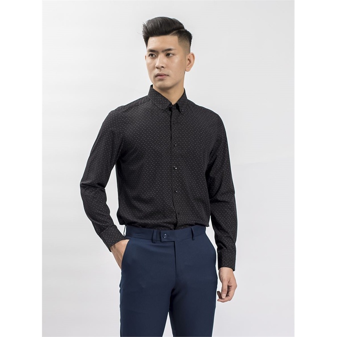Áo sơ mi dài tay nam Aristino sợi sồi thoáng mát -slim-tà lượn ALS58408