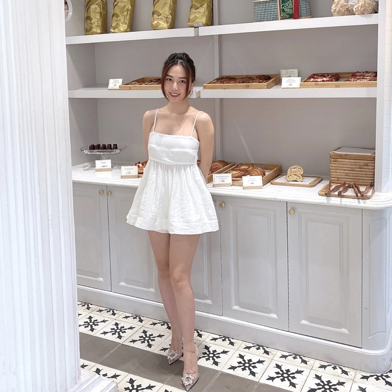 ÁO HAI DÂY TRẮNG BABYDOLL VNXK