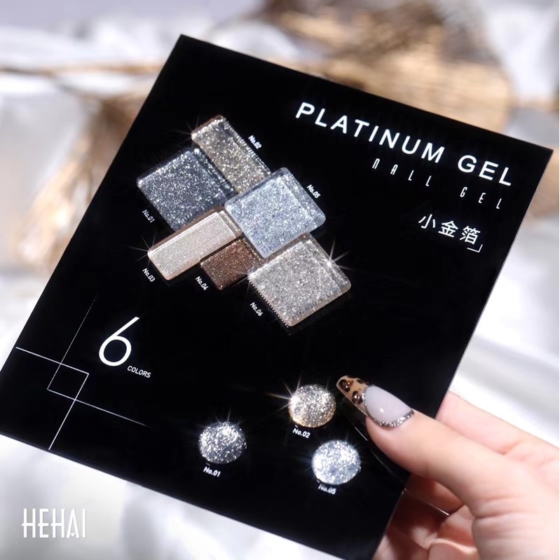Gel nhũ hũ Set 6 màu kèm bảng màu