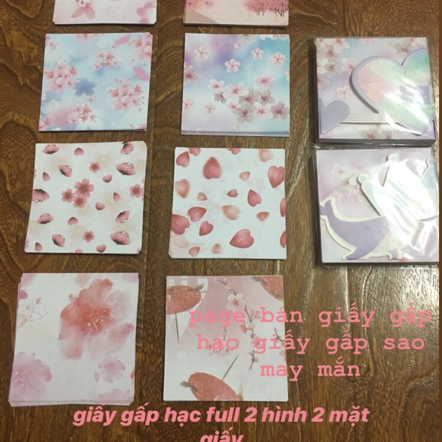 combo giấy gấp sao+ hạc