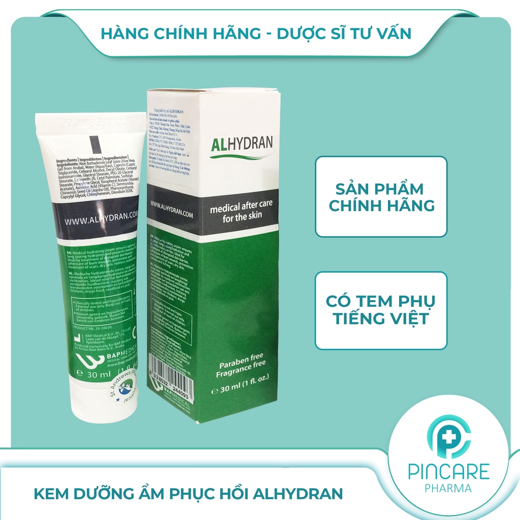 Kem dưỡng ẩm phục hồi da Alhydran 30ml - Hành chính hãng - PinCare
