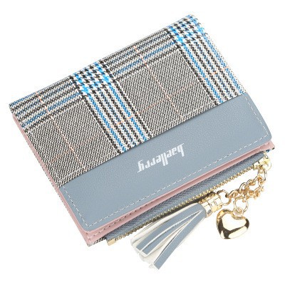 Bóp Ví Nữ Baellerry BDR020 Ngắn Mini Sọc Ca Rô Thời Trang Giá Rẻ
