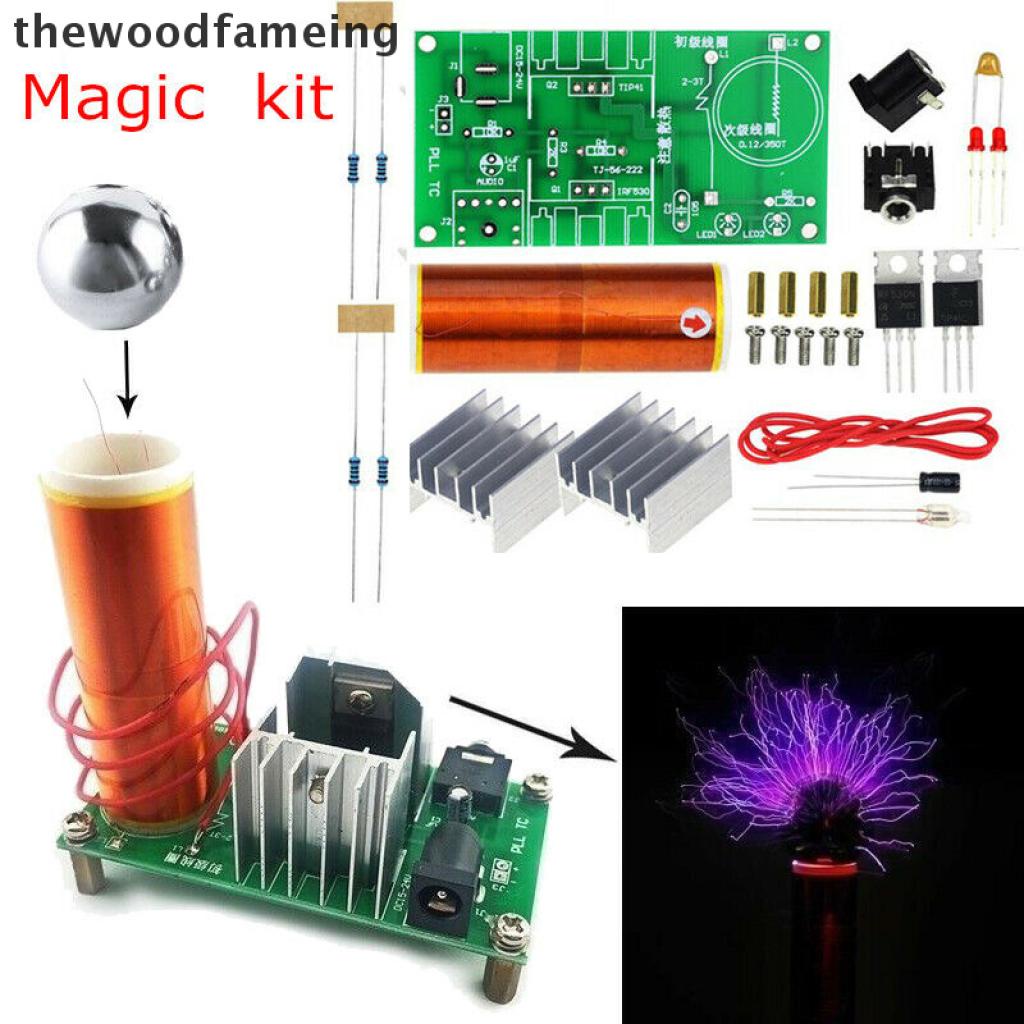 【eir】 DIY Kit Mini Tesla Coil Plasma Speaker Set Electronic Field Music Project Part .