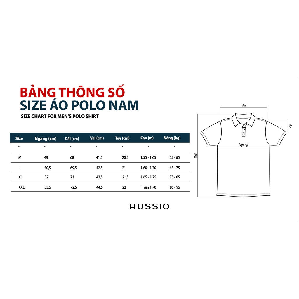 Áo polo nam cao cấp RENO vải cotton Pique, chuẩn form, năng động, thanh lịch - HUSSIO