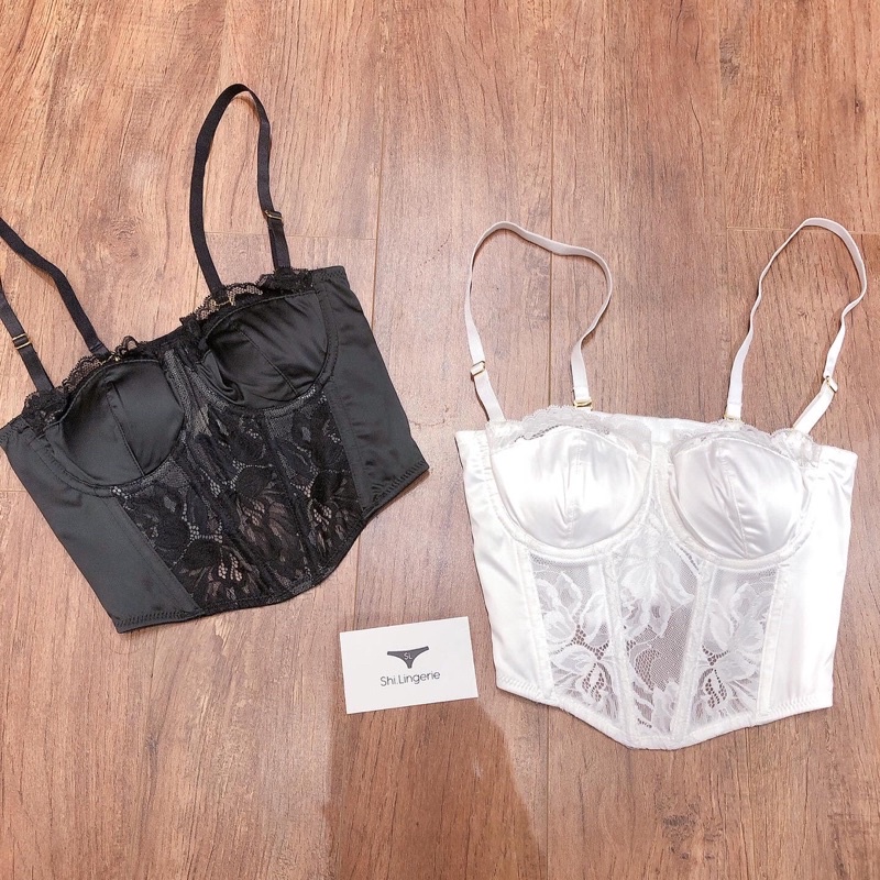 Áo corset lụa phối ren có gọng mút mỏng
