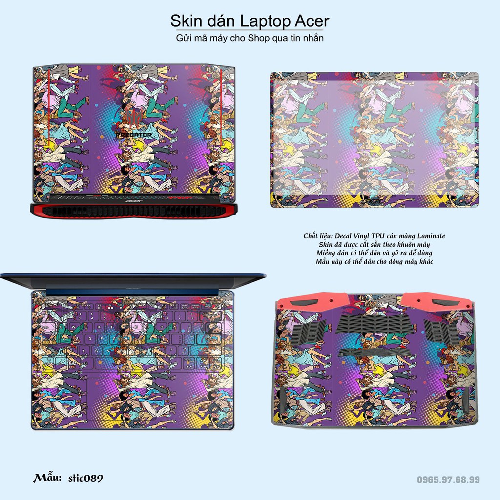 Skin dán Laptop Acer in hình Hoa văn sticker nhiều mẫu 15 (inbox mã máy cho Shop)