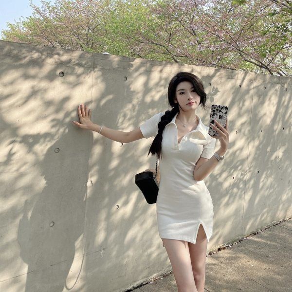 COZOK Đầm thun polo ôm dáng thời trang dành cho nữ