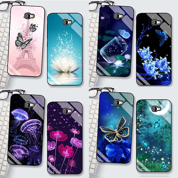 Ốp SAMSUNG J7 Pro, J7 Prime, J7 Plus Lưng Kính Cường Lực Cao Cấp Mới Nhất