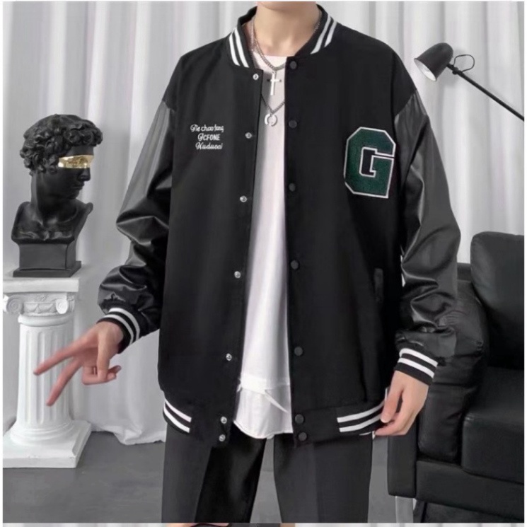 Áo Bomber G Thêu Chữ Chất Dù Siêu Hot - 2 Lớp Thoáng Khí Mịn Trẻ Trung Năng Động - Áo Bomber bóng chày hot F